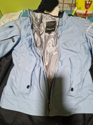 Chaqueta Biker Azul Celeste Mujer