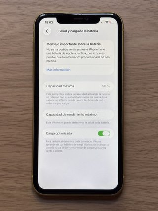 iPhone 11 Giallo 64G batteria ORIGINALE 98%