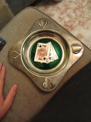 Cenicero de plata diseño poker