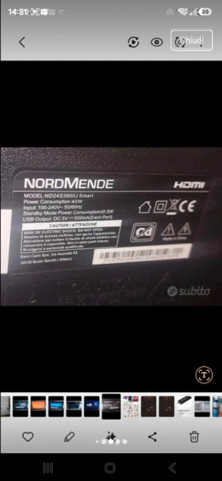 Smart TV Nordmende 24 pollici