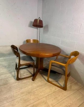 Mesa comedor extensible Baumann vintage madera