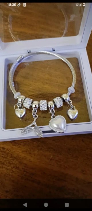 Bracciale Acciaio Charms Cuore e Coda Sirena