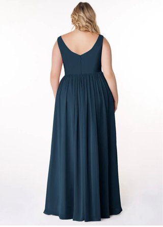 Vestido Azul Marinho Azazie Tamanho 48