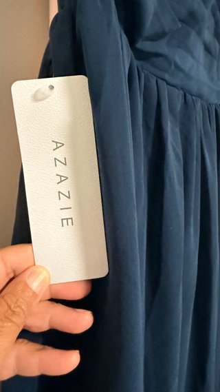 Vestido Azul Marinho Azazie Tamanho 48