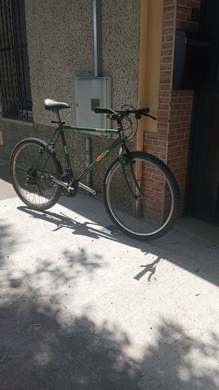 Bicicleta de montaña verde