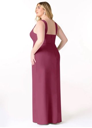 Vestido Azazie Bordeaux com Capa