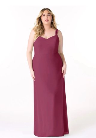 Vestido Azazie Bordeaux com Capa