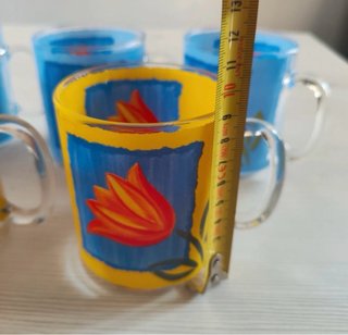 5 Tazas Tulipanes Arcoroc Vidrio
