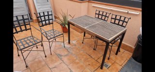 Mesa y Sillas hierro forjado negras Terraza Jardin