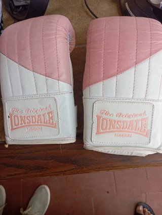Guantes Lonsdale Rosa y Blanco Mujer