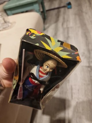 Muñeca marinera con sombrero de paja años 80
