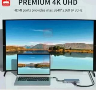 Hub USB C 11 in 1: 4K HDMI VGA LAN Audio USB A