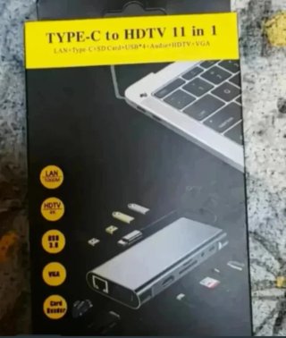 Hub USB C 11 in 1: 4K HDMI VGA LAN Audio USB A