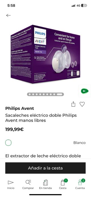 Sacaleches Eléctrico Doble Philips Avent