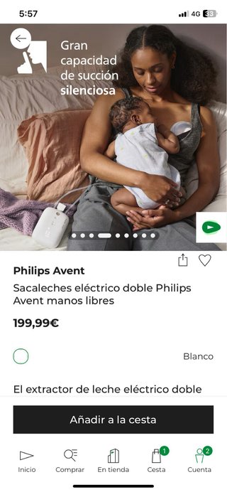 Sacaleches Eléctrico Doble Philips Avent
