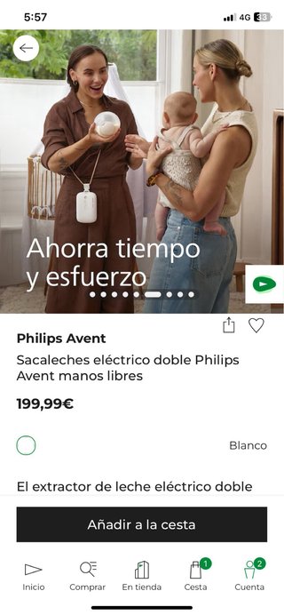 Sacaleches Eléctrico Doble Philips Avent