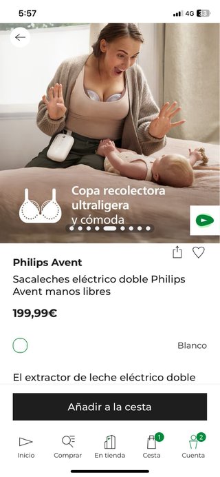 Sacaleches Eléctrico Doble Philips Avent