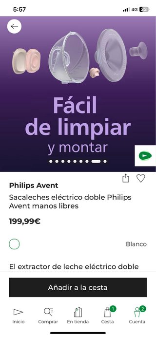 Sacaleches Eléctrico Doble Philips Avent