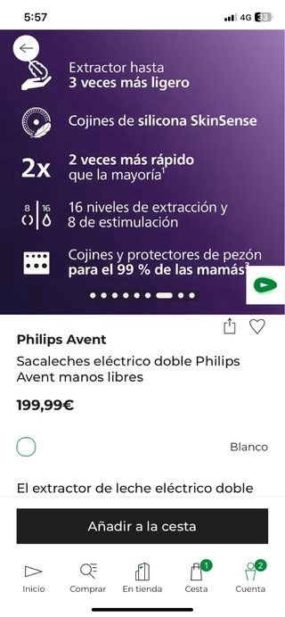 Sacaleches Eléctrico Doble Philips Avent