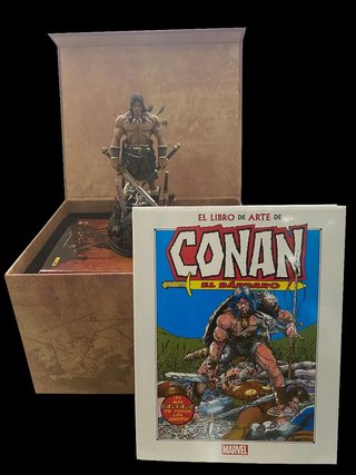 (SI ENVIO) LIBRO ARTE CONAN EL BARBARO + ESTATUA