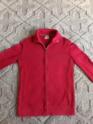 Tommy Hilfiger Denim Jersey Rojo Cremallera