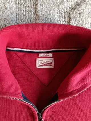 Tommy Hilfiger Denim Jersey Rojo Cremallera