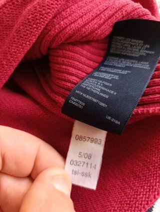 Tommy Hilfiger Denim Jersey Rojo Cremallera