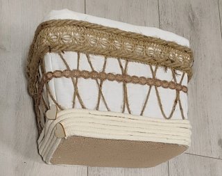 Caja de tela y yute para organización