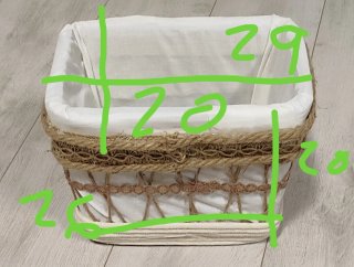 Caja de tela y yute para organización
