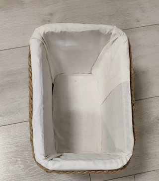 Caja de tela y yute para organización