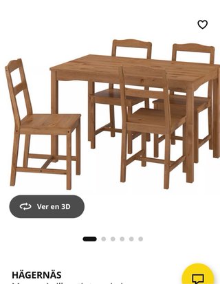 Conjunto mesa y 4 sillas madera