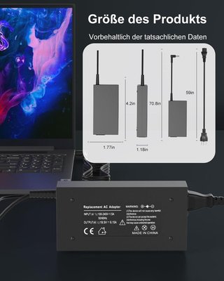 YISBAT Caricatore 120W 19.5V 6.15A Dock HP