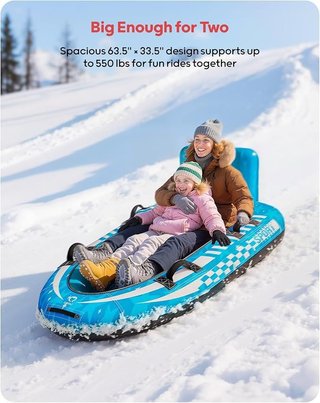 QPAU Trineo nieve inflable 2 personas Blanquiazul
