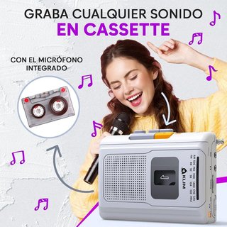 KLIM K8 Reproductor Cassette AMFM Auricular blanco
