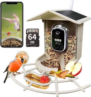 Origem Comedero Pajaros Exterior Camara Solar 1,7l