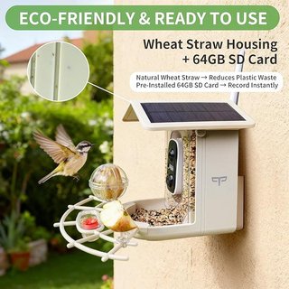 Origem Comedero Pajaros Exterior Camara Solar 1,7l