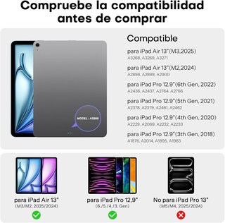 OMOTON Teclado ES iPad 13'' Trackpad RGB 7 Colores