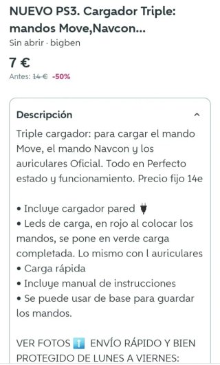 NUEVO.Cargador PS3 Triple + Fundas mandos Move PS3