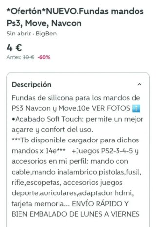 NUEVO.Cargador PS3 Triple + Fundas mandos Move PS3