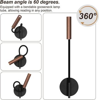 Lampada da parete Osairous 360° LED 6500K flessibile