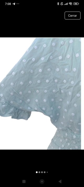 Vestido Zara S verde agua plumeti