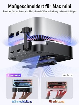 LEMORELE Dock 10‑en‑1 NVMe 4K60Hz 10Gbps Mac Mini