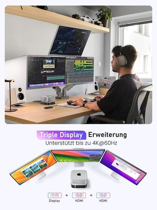 LEMORELE Dock 10‑en‑1 NVMe 4K60Hz 10Gbps Mac Mini