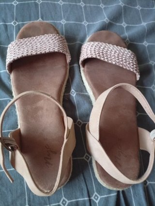 Sandalias mujer talla 39 beige/rosa