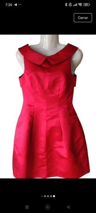Vestido Zara Rojo Satén Talla S