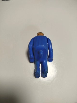 Muñeco conductor azul antiguo