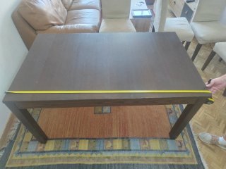Mesa Ikea extensible madera oscura