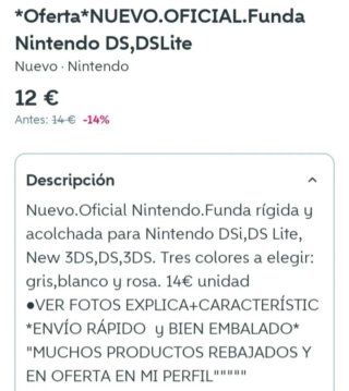 NUEVO. Custodia Ufficiale Nintendo DS Lite/DSi/3DS Rosa