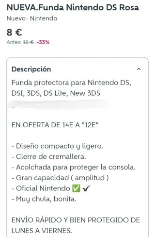 NUEVO. Custodia Ufficiale Nintendo DS Lite/DSi/3DS Rosa