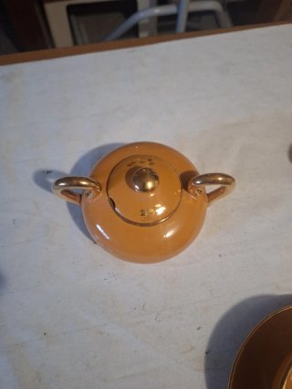 Servizio da tè Gualdo Tadino ceramica arancio
